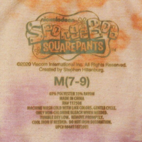 SpongeBob SquarePants Women's M (7-9) Graphic Tee 65% Polyester, 35% Rayon - Picture 4 of 4